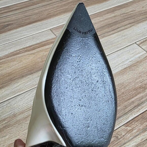 Louis Vuitton White Croc Embossed Leather & Leather MatchMake Block Heel Eur. 38 - Picture 13 of 16